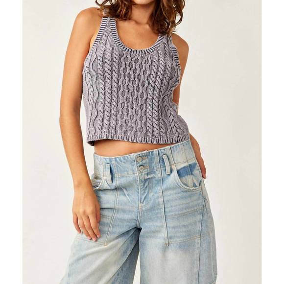 Free People Women's Trading Post Graphic Tank Grey Size Medium main image 0